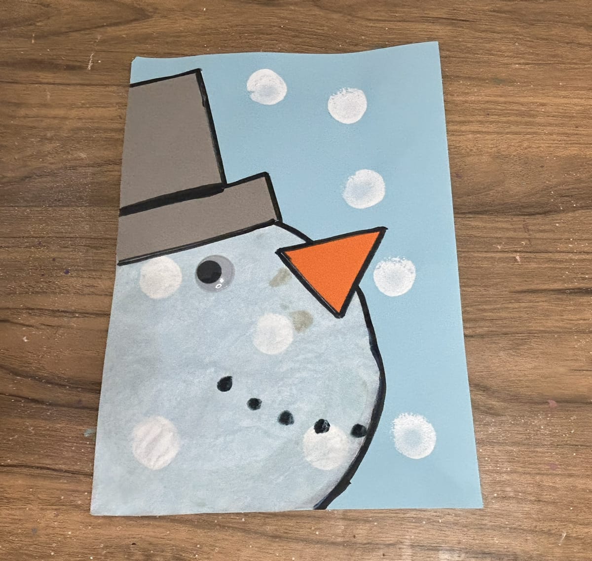 Coffee Filter Snowman Craft