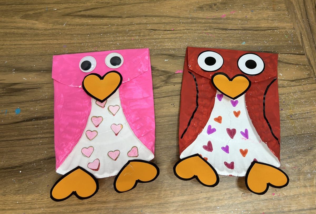 Valentine's Day Paper Plate Penguins