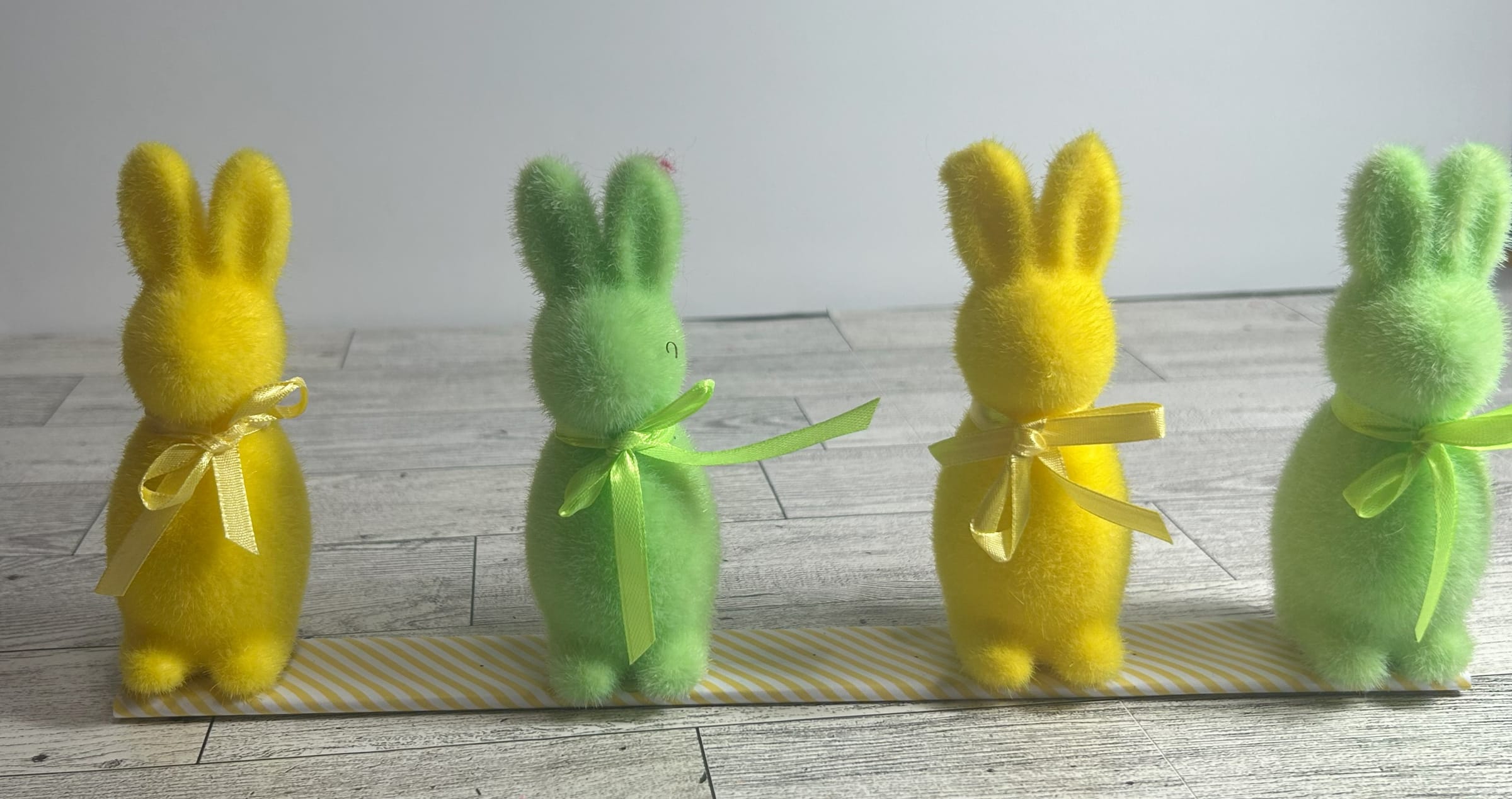 Flocked bunnies DIY Easter decor