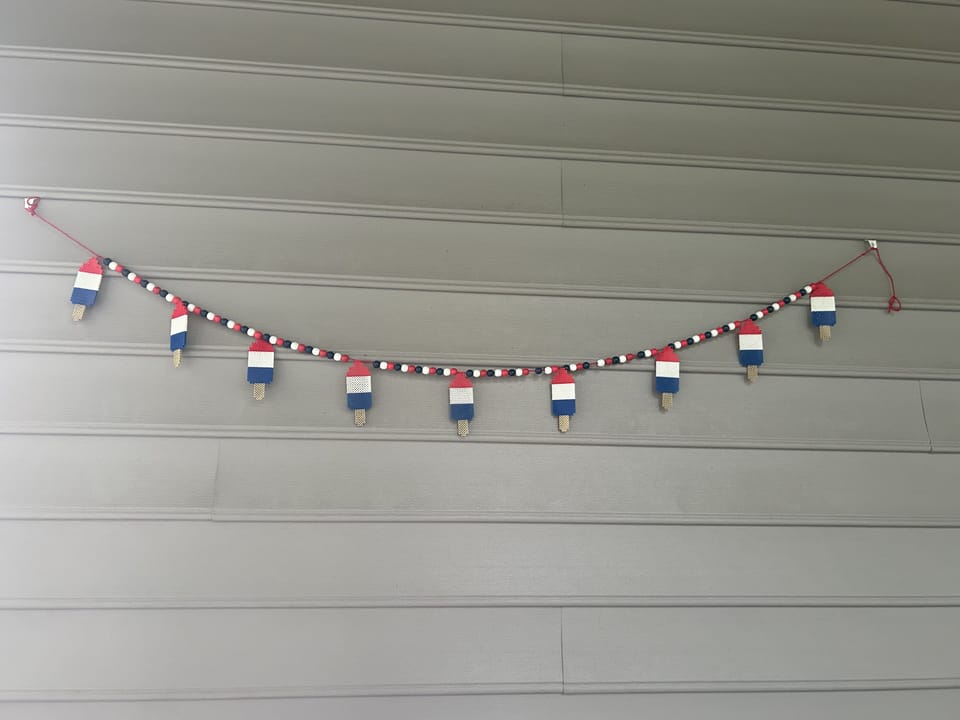 Fourth of July Popsicle Beaded Garland