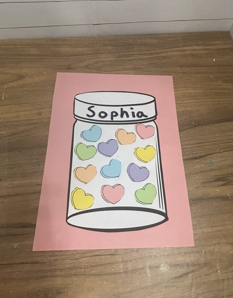 Conversation Hearts Name Jar